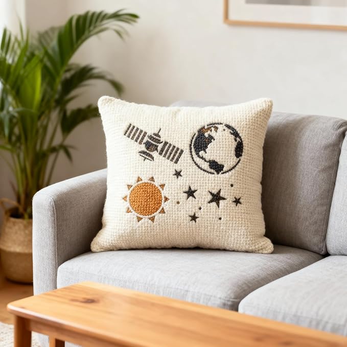 TIAMECH A4 Reusable Satellite Aerospace Stencil for Painting - Earth Planet Layering Template, DIY Wall Art, Wood Furniture, Scrapbook & Crafts (8.3x11.7inch)