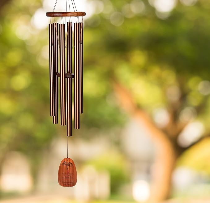 Woodstock Chimes Personalized Amazing Grace Wind Chime for Outside 40" Medium Bronze,Outdoor Garden Decor, Memorial Gift for Loss Loved Ones P-AGLBR03