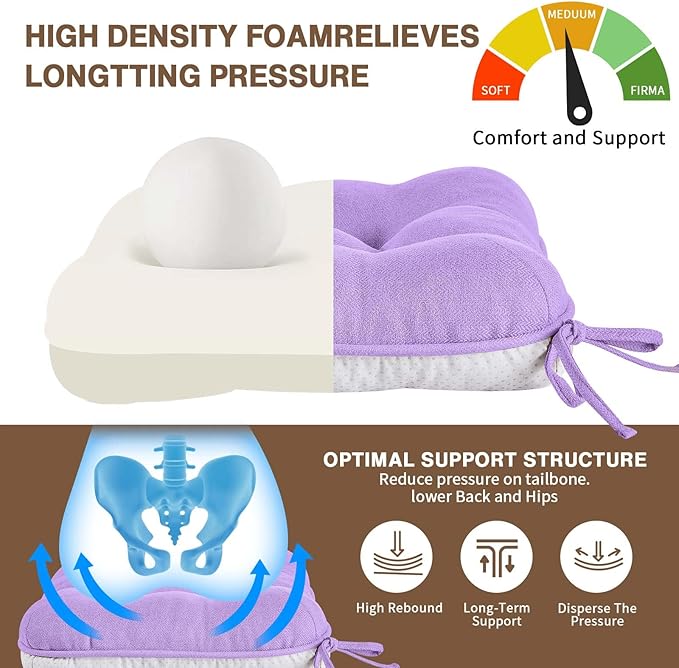 BETU Chair Cushions for Dining Chairs Set of 6,3.5" Thick Kitchen Table Chair Pads with Ties,Non Slip Backing and Covers, Seat Cushion for Dining Room,Bar,Patio Chairs,16"X16"X3.5",Purple