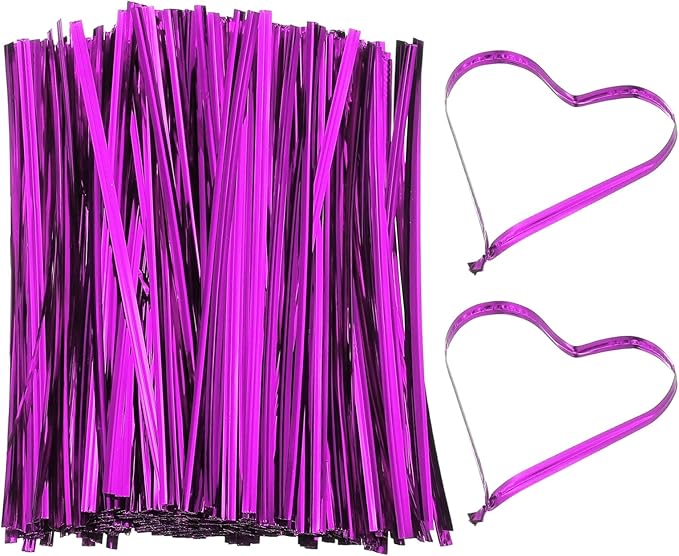 PATIKIL Bag Twist Ties 6 Inch, 800 Pcs Metallic Bread Ties for Treat Plastic Bags Gift Wrapping Candy Coffee Bag Plant Party Cake Favor, Purple