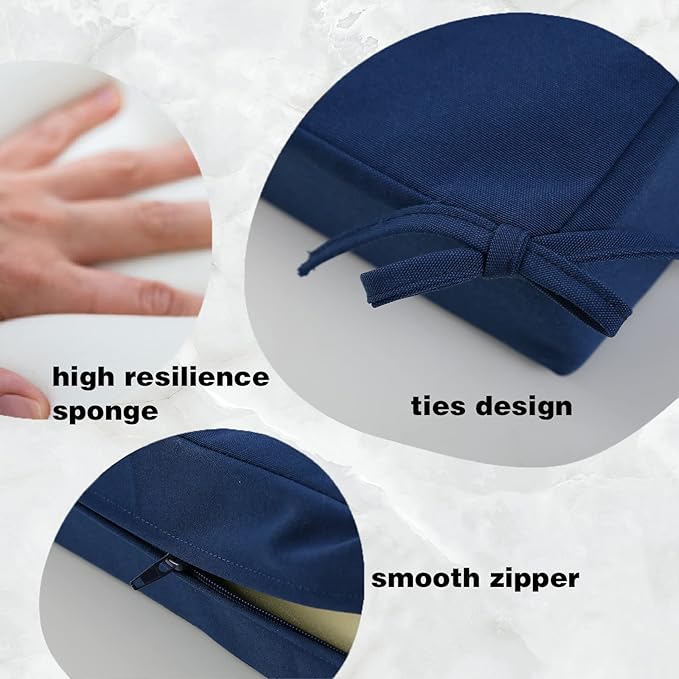idee-home Outdoor Bench Cushion Waterproof, Bench Cushions for Outdoor Furniture, Patio Porch Swing Replacement Seat Pad with Ties for Garden Backyard, 36 x 18 Inch