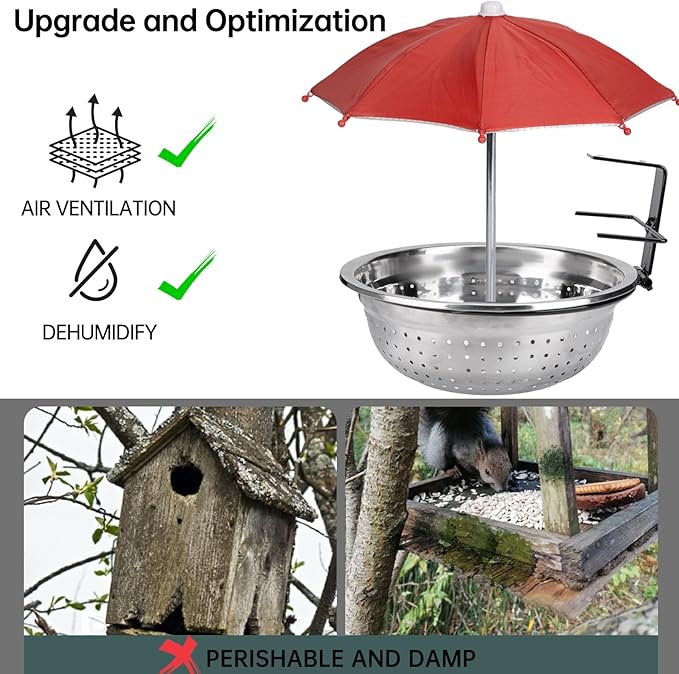 Removable Squirrel Feeders for Outside - Metal Squirrel Feeder for Feed Corn, Squirrel Gifts - Easy to Install The Squirrel Picnic Table Feeder and Chipmunk Feeder