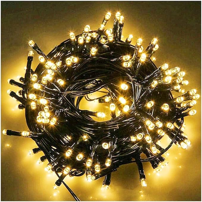 Outdoor String Lights, Fairy Lights 33 FT 100 LED Waterproof Deco for Indoor Outdoor Backyard Tree Party Cafe Patio Home Room Festival Chirstmas (Transparent Wire-Multi Color (Warm White-Black)