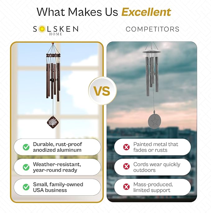 Memorial Wind Chimes I Tree of Life Wind Chime I Windchimes in Memory of a Loved One I Bereavement Gift for Loss of Father, Mother, Wife, Husband I Condolence Remembrance Gift I 29" Bronze