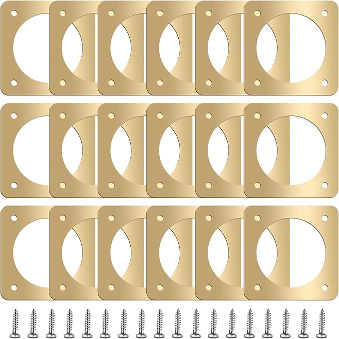 Hotop 18 Pcs 1 1/2'' Opening Metal Bird House Guard Portal Bird House Hole Protector with Copper Opening Protector Guards for Eastern Bluebird Rooms Sparrow Houses