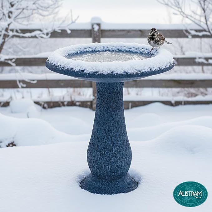 Pedestal Birdbath with Solar Fountain, Resin Stone Composite Outdoor Garden Decor, Standing Bird Bath for Outside Patio Yard, 23-Inch Tall, Garden Fountain, Resin Bird Baths, Hummingbird Bowl