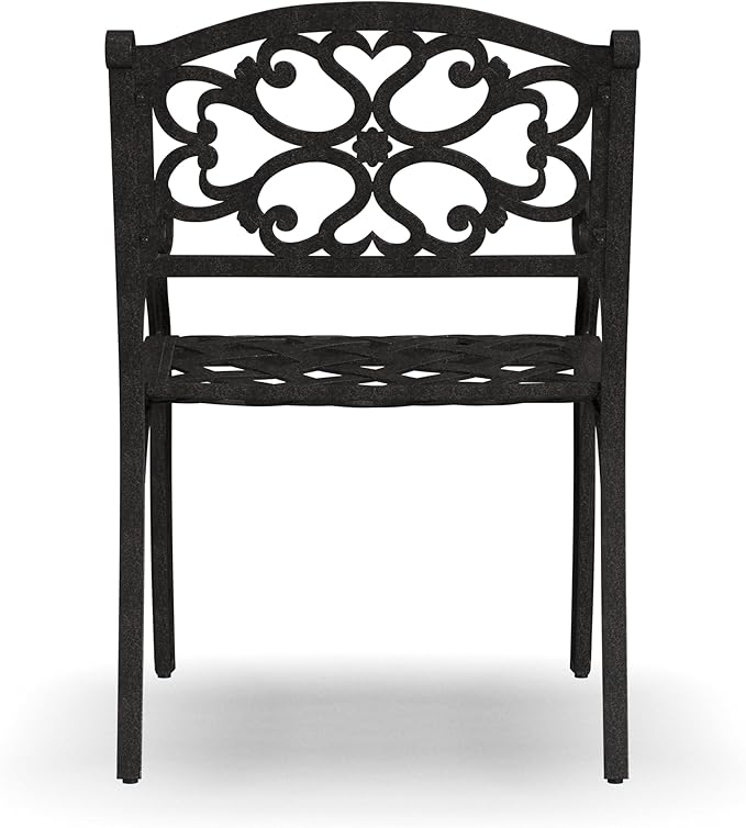 Homestyles Outdoor Cast Aluminum Chairs, 2-Pcs Set, Bronze (Set of 2) with Armrest, Patio Dining Chair Pair for Balcony, Backyard, Deck, Garden