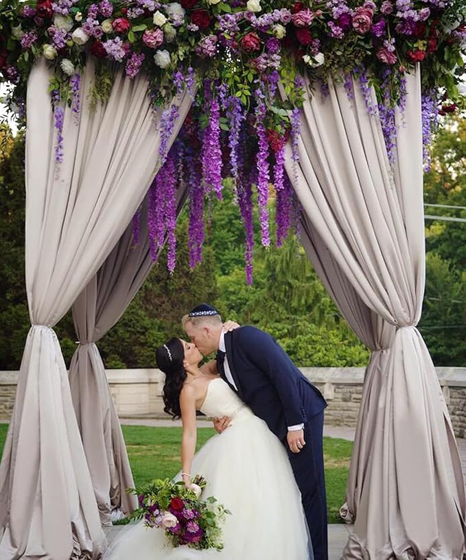 108pcs Artificial Wisteria Flowers 3.6 Feet/Piece Purple Dense Artificial Fake Wisteria Vine Ratta Hanging Garland Silk Flowers String Home Party Wedding Decor（Purple-Dense）