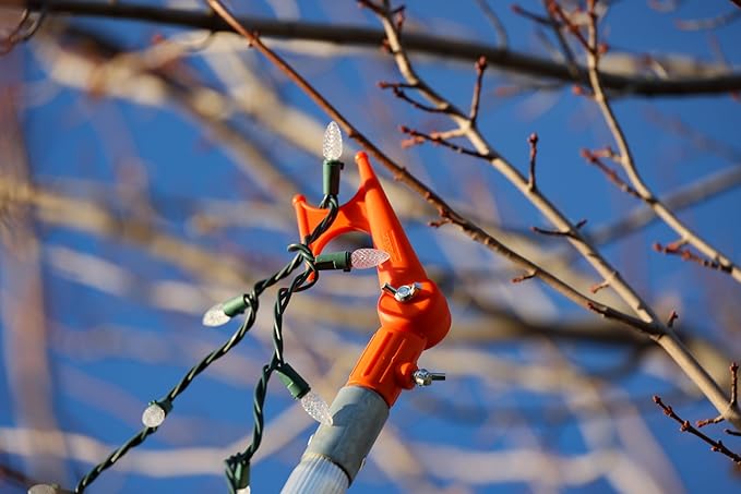 Handy Hook, Multi-Purpose Utility Hook, Adjustable Elbow, Screw on to Standard Thread Extension Pole for Hanging Bird Feeders, Christmas Lights, Ropes, Boats, Pool, and More