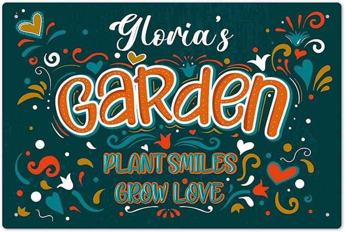 Custom Garden Signs, Personalized Sign For Garden, Mom, Her Or Girlfriend Sign, 12x18 Inches, Rust Free .063 Aluminum, Fade Resistant, Made in USA by Sigo Signs