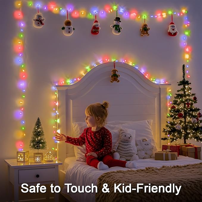 suddus Connectable Christmas Lights with Remote, Multicolor String Lights with Timer, 66ft 200 Led Fairy Lights Plug in for Xmas Tree, Bedroom, Dorm, Yard, Garden, Party, Indoor, Outdoor Decorations