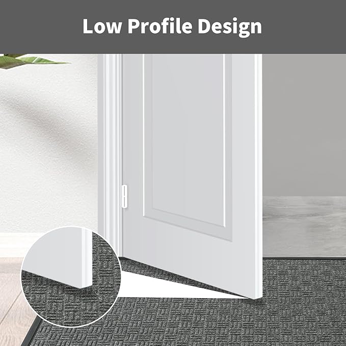 Outdoor Large Door Mat for Front Door 36 x 59 inch Commercial Door Mat Heavy Duty Welcome Mat Outside Rubber Floor Mat Entrance Rug Extra Thick Entryway Frontgate Waterproof Gray