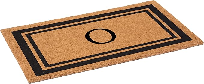 Calloway Mills 152961830O Black Border 18" x 30" Monogram Doormat, (Letter O)