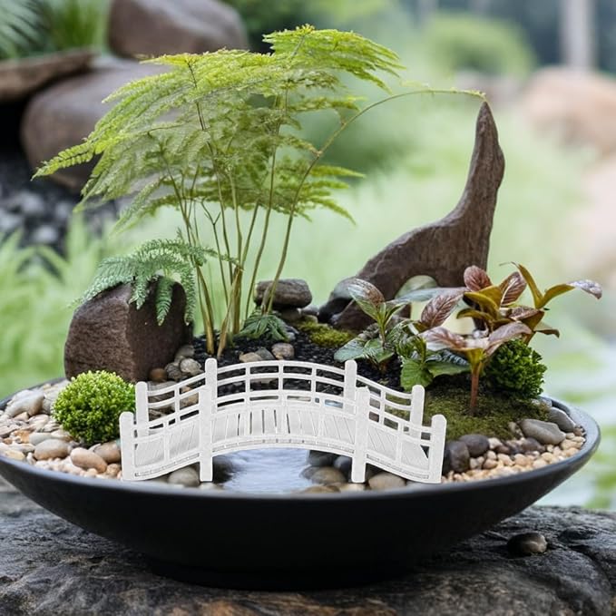 Garneck Miniature Arch Bridge for Fairy Garden Accessories: 5.9" Vintage Tiny Bridge Figurine Dollhouse Furniture Accessories for Aquarium Fish Tank Terrarium Bonsai Decor DIY Micro Landscape