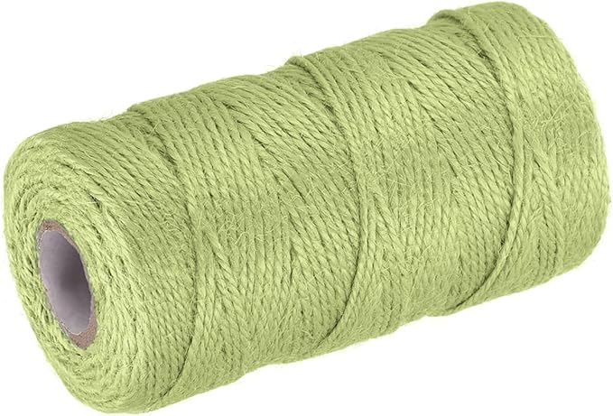 MECCANIXITY 328 Feet Garden Twine, 2mm Craft Jute Twine String Jute for Artwork, DIY Crafts, Gift Wrapping, Olive