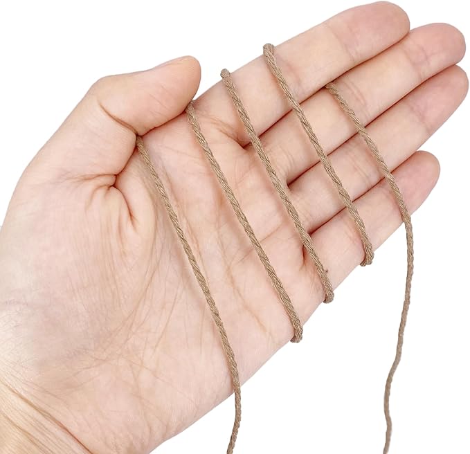 Twine String,500 Feet Cotton Butchers Twine String Cooking Kitchen Twine for Crafts Roasting Gift Wrapping DIY Decoration Gardening Packing Materials,Light Brown