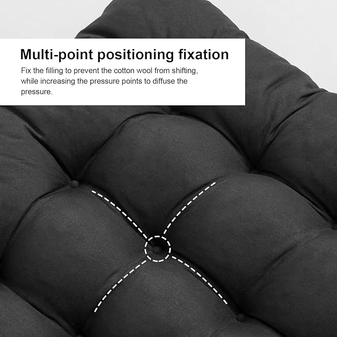 ERWUDEling Zero Gravity Lounge Chair Cushion Replacement 67 Inch, Thick & Soft Patio Furniture Cushion for Outdoor/Indoor Use, Waterproof Non-Slip with 6 Ties, Black (19 x 67 x 4 Inches)