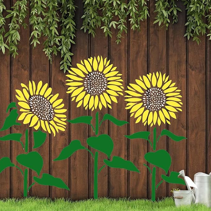 Large Flower Stencils for Wood Fence Sunflower Stencils for Painting Floral Stencil Templates for Walls Furniture Fabrics