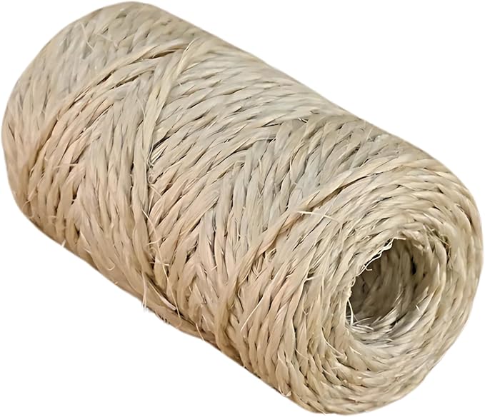 Premium Brazilian Sisal Twine, Natural Fiber 100% Sisal, Heavy-Duty, Ultra Durable, Ideal for DIY Projects, Home Decor, Gardening, Crafting, Gifting, Wrapping (105 ft / 32 m Coil)