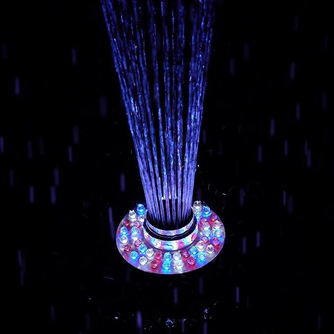 Alpine Corporation FTC102 | Floating Spray Fountain with 48 Color-Changing LED Lights & 398 GPH Pump — Decorative Outdoor Water Feature for Ponds or Pools — Black
