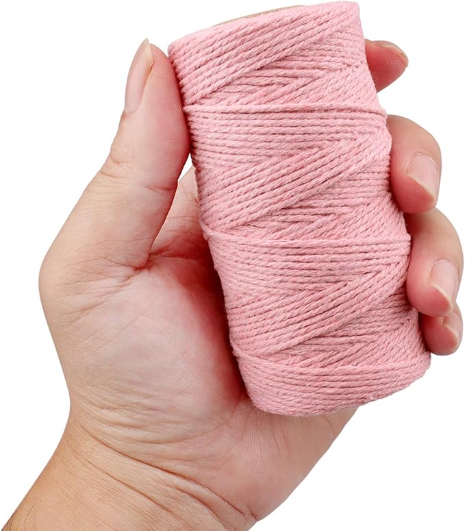 jijAcraft Pink Twine String, 328 Feet Valentine's Day Bakers Twine String, 2MM Heavy Duty Packing String for Valentine's Day DIY Crafts, Present Decoration, Gift Wrapping, Craft Wrapping