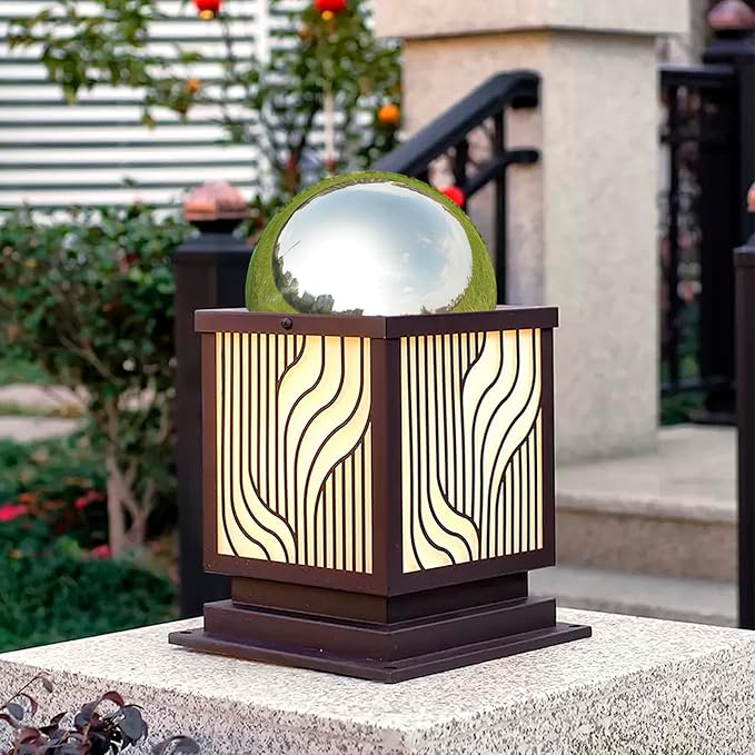 Nerien 8 Inch Gazing Ball, Stainless Steel Garden Mirror Globe, Polished Ornament Sphere, Hollow Floating Reflective Hemisphere for Home Outdoor Pond Housewarming Swimming Pool Decoration, Silver