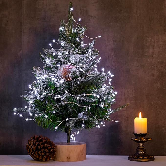Fairy Lights Plug in, 50 Feet 500LED Cool White Silver Wire Firecracker Firefly Lights with Remote, Waterproof Copper Wire Lights for Bedroom Wreath Window Wedding Christmas Tree Decoration