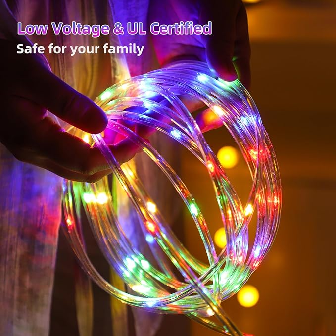LED Rope Lights Outdoor String Lights,100ft 300LED Flexible Tube Lights Connectable Fairy String Light Plug in Waterproof 8 Modes for Indoor,Outside Home,Yard,Pool,Wedding,Garden,Patio Holiday Decor