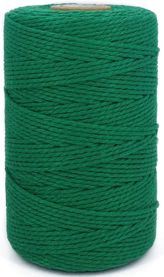 Twine String,500 Feet Cotton Butchers Twine String Cooking Kitchen Twine for Crafts Roasting Gift Wrapping DIY Decoration Gardening Packing Materials,Green