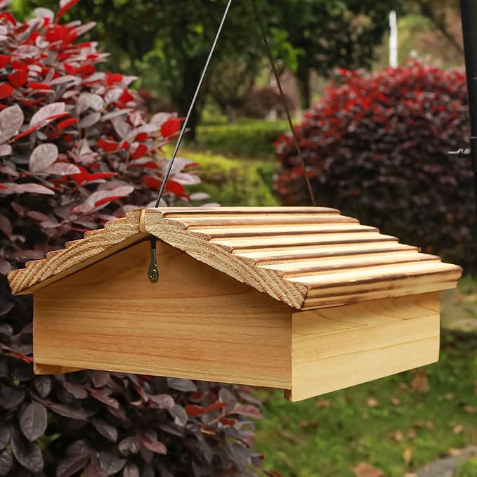 STARSWR Suet Upside Down Bird Feeder,10" x 10" Large Hanging Bird Feeder Outside Suet Cake Feeder Easy to Clean