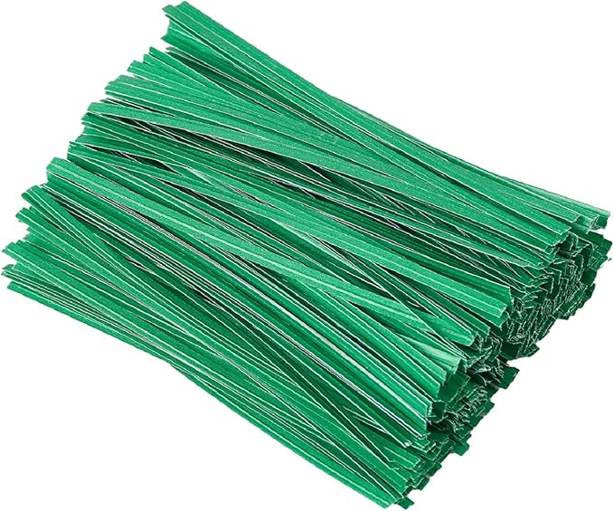 Tangyinrd 1000 Pcs 5" Green Twist Ties, Plant Ties Cable Ties Reusable Bread Ties for Party Cello Candy Coffee Treat Bags Cake Pops