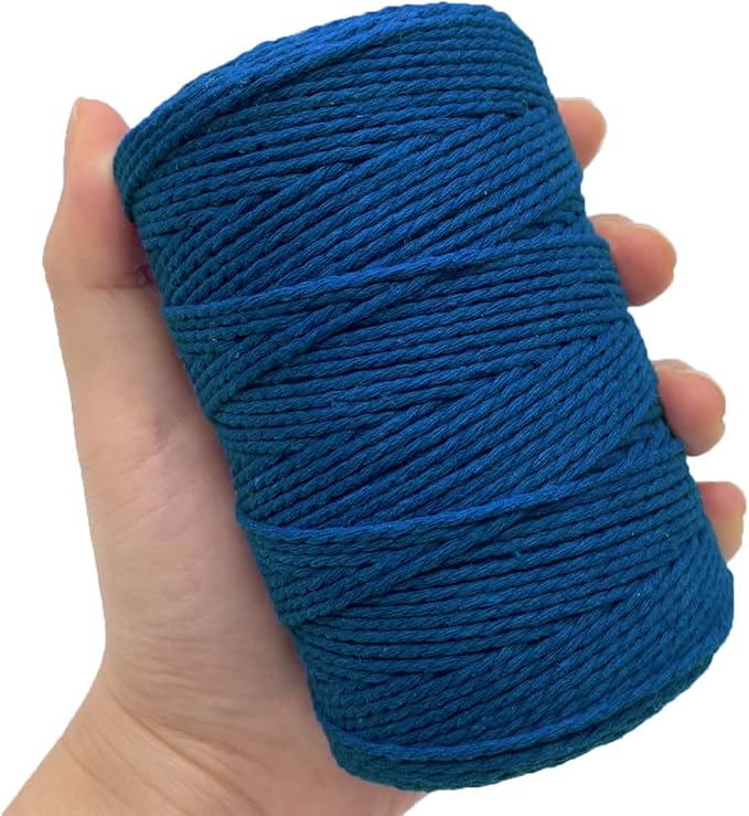 Twine String,500 Feet Cotton Butchers Twine String Cooking Kitchen Twine for Crafts Roasting Gift Wrapping DIY Decoration Gardening Packing Materials,Royal Blue