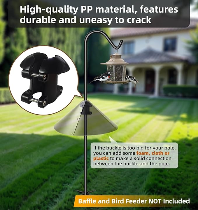 2 Pack Squirrel Baffle for Bird Feeder Pole, Outside Pole Mount Bird House Guard for Outdoor Shepherd’s Hook (19 inch)