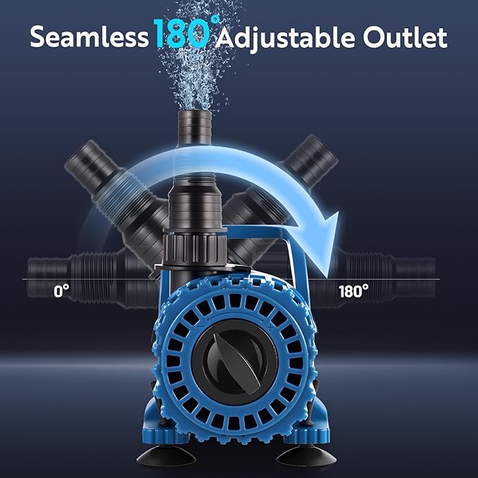 100W 1800GPH Adjustable Flow Pond Pump for Outdoor Ponds, Fountain Pump, Waterfall Pump, Ultra Quiet Operation, UL Listed