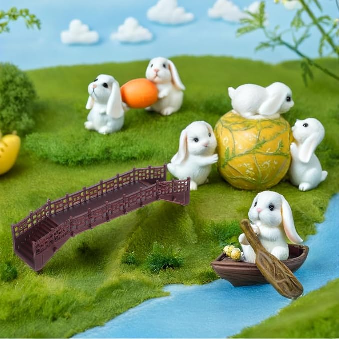 Ciieeo Miniature Bridge for Fairy Garden Micro Landscape Decor Chinese Style Arch Bridge Figurines Bonsai Terrarium Ornament 5.70In