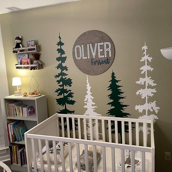 Large Pine Tree Stencils for Painting on Wood Fence Giant Wall Stencils Reusable Forest Tree Mural Templates for Wall Garden Fence Window Furniture
