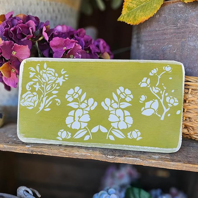 12 Pcs Large Flower Stencils for Painting, 5.12 X 5.12 Inch Flower Stencils for Crafts Reusable, Wood and Wall Stencils for Painting Large Pattern, DIY Templates Holiday Wall Paper (I)
