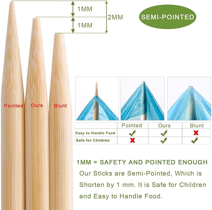 200 PCS Bamboo Marshmallow Roasting Sticks, SMores Skewers for Fire Pit, Extra Long 36 Inch Heavy Duty 5mm Thick Wooden SMores Sticks for Open Fire Pits Roaster Barbecue Hot Dog Camping Kebab Sausage