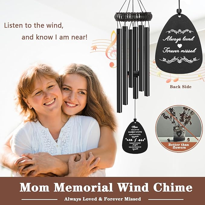 Sympathy Gifts for Loss of Mom, 30" Metal Memorial Wind Chimes for Loss of Mother, Loss of a Mother Sympathy Gifts, Windchimes in Memory of Mom
