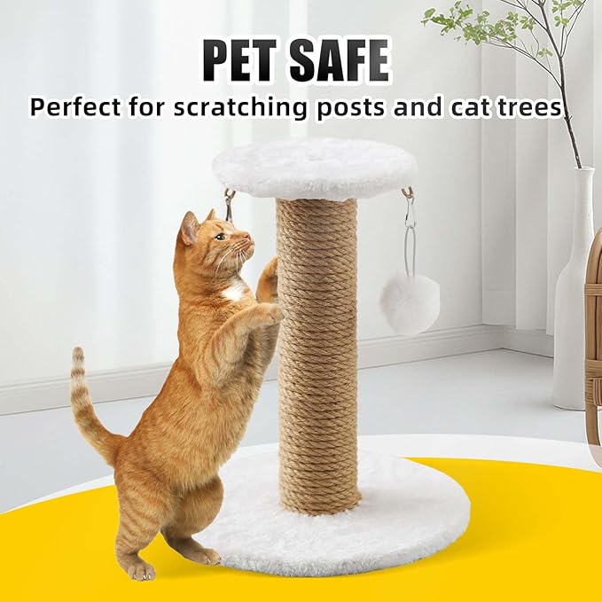 Natural Jute Twine, 8MM x 100FT Jute Rope Roll, Heavy Duty Thick Twine for Cat Scratching Post, Bundling, Gardening and DIY Crafts