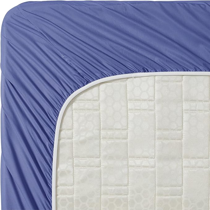 Clara Clark Bed Sheets, Premier 1800 Series 4 Piece Bed Sheet Set, Deep Pocket, Wrinkle, Fade, Stain Resistant, Luxury Soft Bedding Sheets & Pillowcases, Twin, Steel Blue