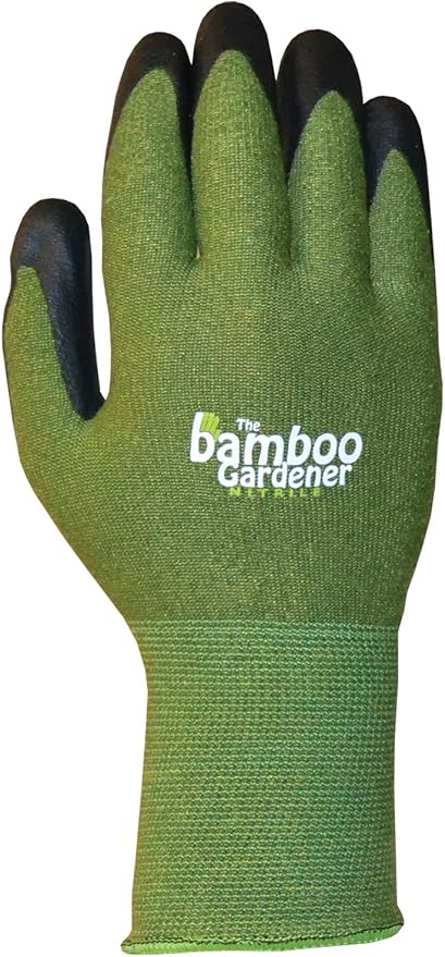 Bellingham® Bamboo Gardener™ Gloves - Large - Nitrile Palm - Green