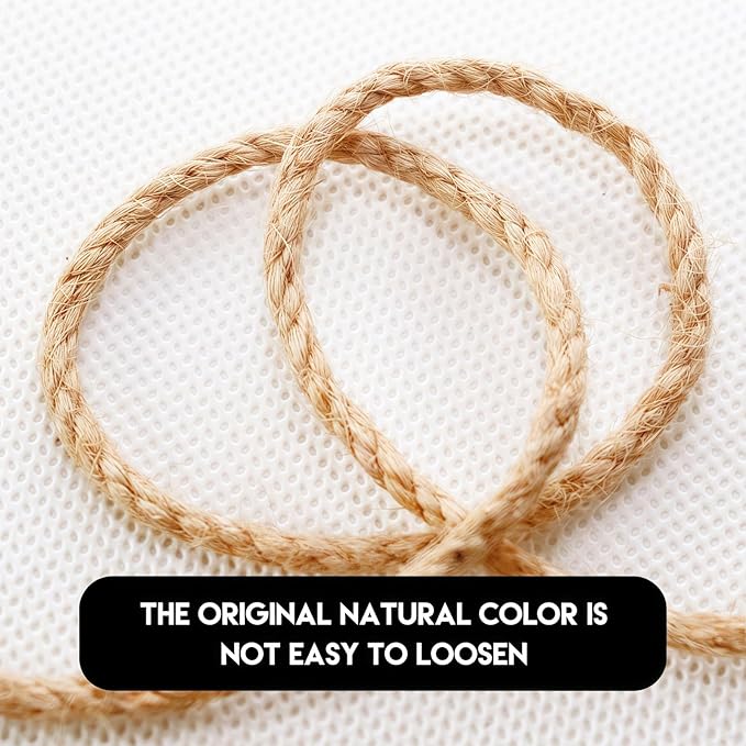 4MM Natural Jute Twine String — 120Ft Brown Durable Jute Rope, Used for Hand Crochet, Climbing Plant, Gardening Flowers, Home Decorations, Art Crafts Gift Packaging, Weddings, Christmas