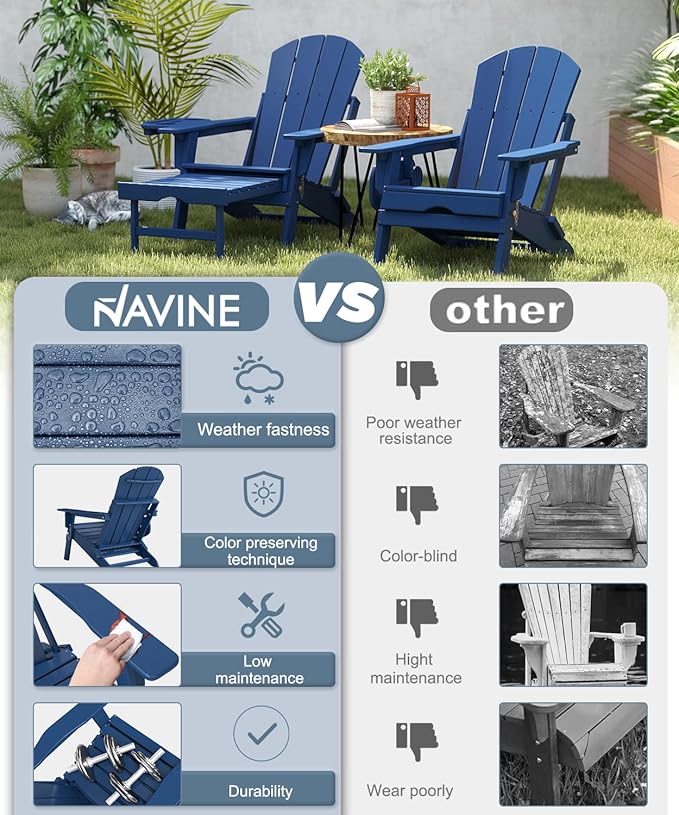 Adjustable Adirondack Chair with Retractable Ottoman Set of 8, HDPE Folding Adirondack Chair with Cup Holder, All Weather Fire Pit Chair for Outdoor.