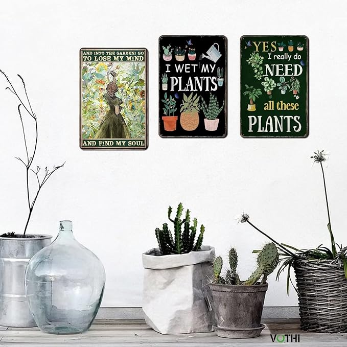 Funny Garden Signs for Outside ; Yes I Really Do Need All These Plant Poster Metal Sign for Farmhouse Home Kitchen Gardening Wall Decor Metal Sign 8x12 In