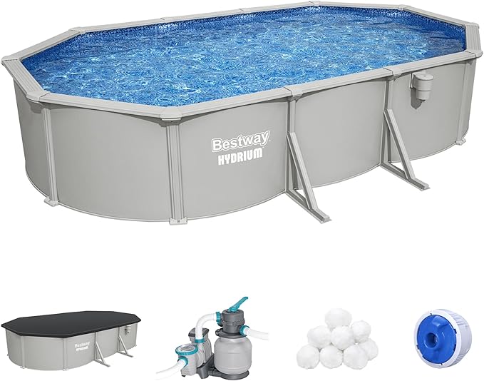 Bestway Hydrium 20' x 12' x 48" Oval Steel Wall Above Ground Pool Set