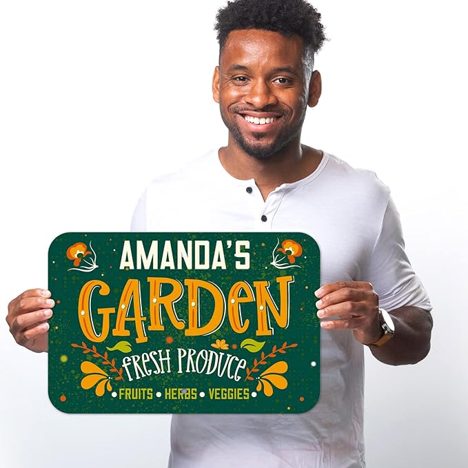 Custom Garden Signs, Personalized Sign for Garden, Ideal for Mom, Mother Or Sign, 12x18 Inches, Rust Free .063 Aluminum, Fade Resistant, Made in USA by Sigo Signs
