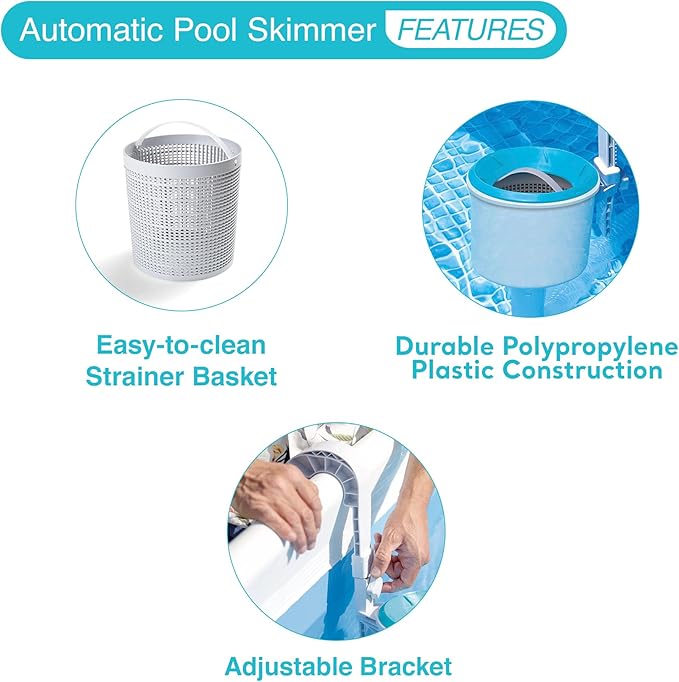 INTEX SX3000 Krystal Clear Sand Filter Pump for Above Ground Pools: 3000 GPH Pump Flow Rate – Includes Deluxe Wall Mount Pool Cleaning Surface Skimmer
