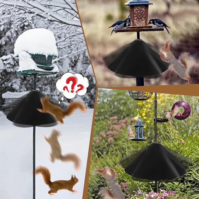 New Squirrel Baffle, Wrap Around Bird House Squirrel Guard Baffle Protect Outside Hang Bird Feeders and Pole Mount from Raccoon Squirrels Rodents Bird Feeders (19 in)