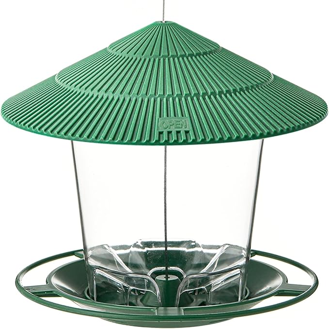 Bird Feeder Outdoor Hanging for Wild Bird Seed, Green